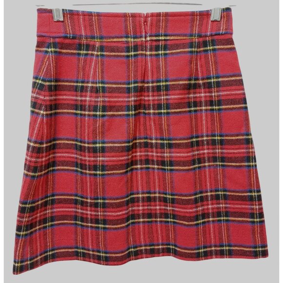 J Crew Wool Blend Tartan Plaid Mini Skirt XXS Holiday Preppy Academia Schoolgirl - Picture 2 of 6